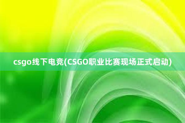 csgo线下电竞(CSGO职业比赛现场正式启动)