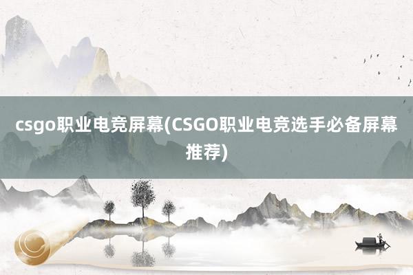 csgo职业电竞屏幕(CSGO职业电竞选手必备屏幕推荐)