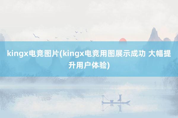 kingx电竞图片(kingx电竞用图展示成功 大幅提升用户体验)