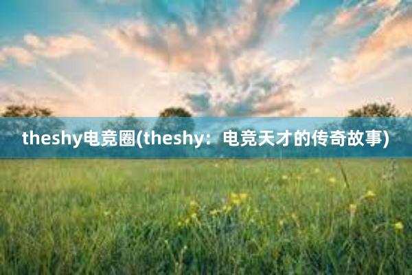 theshy电竞圈(theshy：电竞天才的传奇故事)