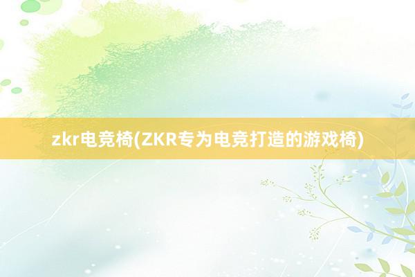 zkr电竞椅(ZKR专为电竞打造的游戏椅)