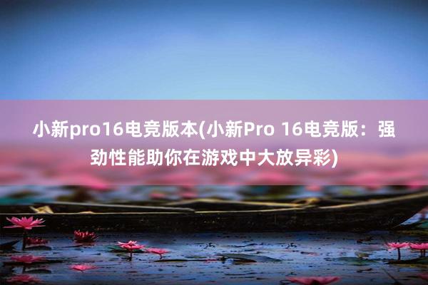 小新pro16电竞版本(小新Pro 16电竞版：强劲性能助你在游戏中大放异彩)