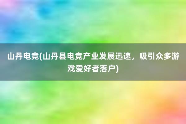 山丹电竞(山丹县电竞产业发展迅速，吸引众多游戏爱好者落户)