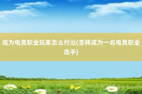 成为电竞职业玩家怎么付出(怎样成为一名电竞职业选手)