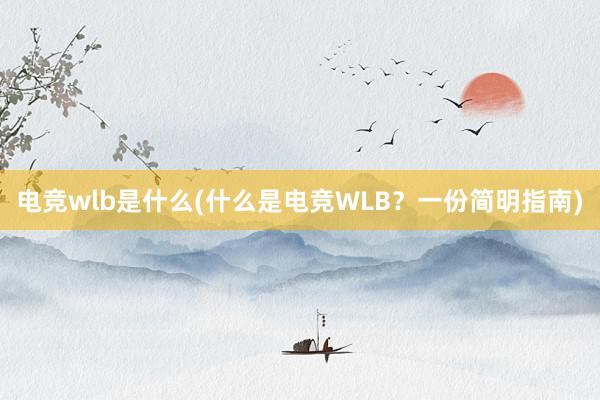 电竞wlb是什么(什么是电竞WLB？一份简明指南)