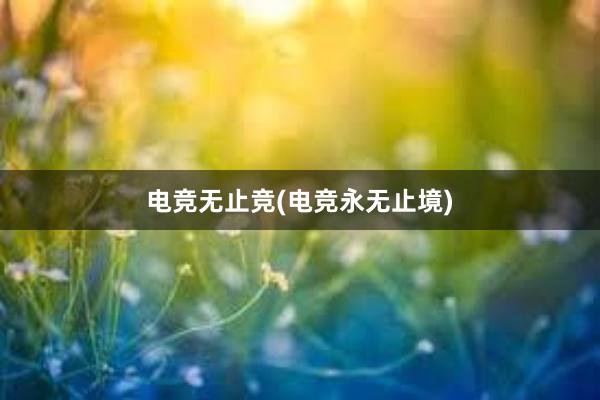 电竞无止竞(电竞永无止境)