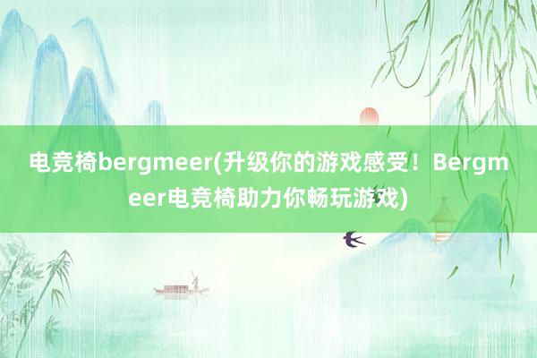 电竞椅bergmeer(升级你的游戏感受！Bergmeer电竞椅助力你畅玩游戏)