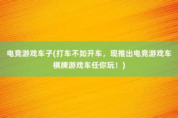 电竞游戏车子(打车不如开车，现推出电竞游戏车棋牌游戏车任你玩！)