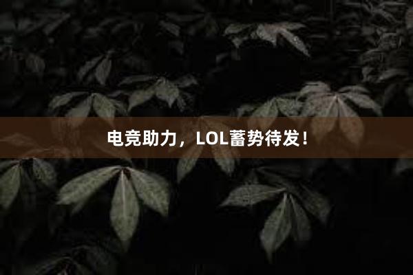 电竞助力，LOL蓄势待发！