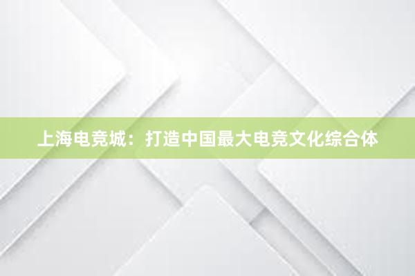 上海电竞城：打造中国最大电竞文化综合体