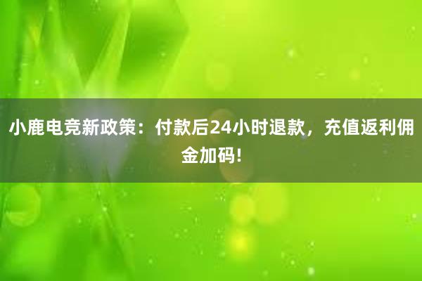 小鹿电竞新政策：付款后24小时退款，充值返利佣金加码!