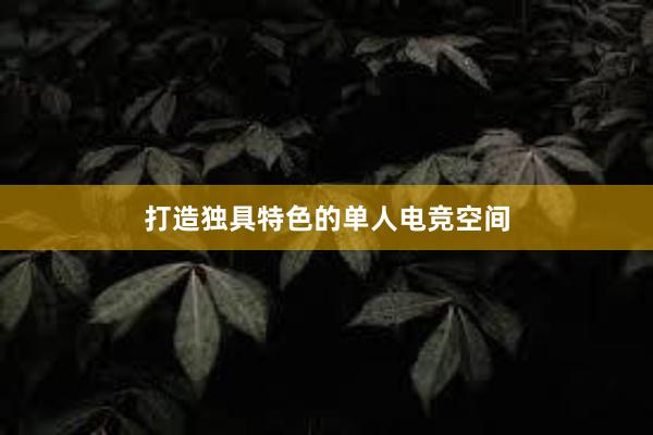 打造独具特色的单人电竞空间