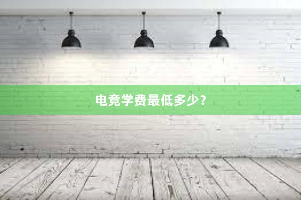 电竞学费最低多少？