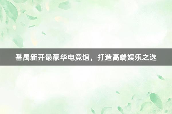 番禺新开最豪华电竞馆，打造高端娱乐之选