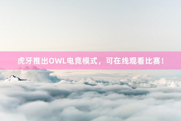 虎牙推出OWL电竞模式，可在线观看比赛！