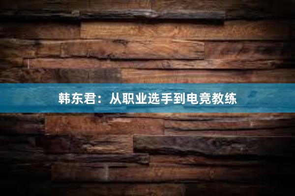 韩东君：从职业选手到电竞教练